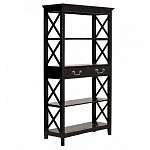 Стеллаж с 4-мя полками и 2-мя ящиками черного цвета из массива березы   варинант исполнения - 1 | Loft Concept в Екатеринбурге