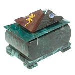 Шкатулка прямоугольная с зеркалом из натурального камня змеевик Stone Casket варинант исполнения - 4 | Loft Concept в Екатеринбурге