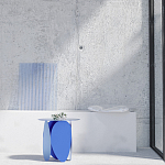 Matis журнальный столик серый из металла и кожи варинант исполнения - 1 | Loft Concept в Екатеринбурге