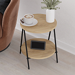 Стол приставной с 2-мя круглыми столешницами из дерева ESSEL OAK варинант исполнения - 8 | Loft Concept в Екатеринбурге