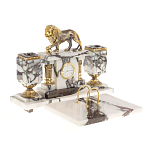 Настольный письменный набор из мрамора с декором в виде льва в подарочной упаковке Marble Accessory варинант исполнения - 2 | Loft Concept в Екатеринбурге