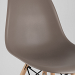 Пластиковый стул на ножках из массива бука Eames Cappuccino варинант исполнения - 7 | Loft Concept в Екатеринбурге