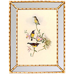 Постер с изображением птиц и цветов в зеркальной раме Blooming Birds Poster варинант исполнения - 8 | Loft Concept в Екатеринбурге