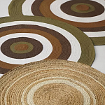 Ковер круглый из хлопка с контрастным узором Bullseye 150 варинант исполнения - 7 | Loft Concept в Екатеринбурге