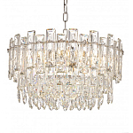 Круглая люстра с хрустальными подвесками на серебряном каркасе Gorgeous Crystal Light варинант исполнения - 2 | Loft Concept в Екатеринбурге
