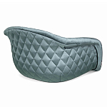 Барный стул со спинкой и мягкой обивкой с ромбами на 4-х деревянных ножках Голубой Велюр Ava Charm варинант исполнения - 3 | Loft Concept в Екатеринбурге