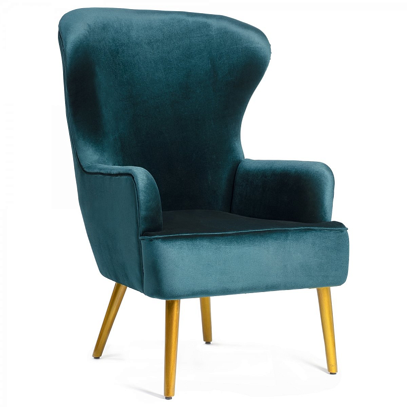 Кресло Wingback Dining Chair turquoise velor Бирюзовый Кресло Wingback Dining Chair turquoise velor Бирюзовый в Екатеринбурге | Loft Concept