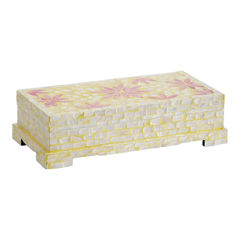 Шкатулка Oceane Bone Inlay Yellow Желтый Розовый Шкатулка Oceane Bone Inlay Yellow Желтый Розовый в Екатеринбурге | Loft Concept