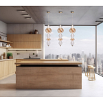 Подвесной светильник с вертикальной композицией из прозрачных и янтарных стеклянных шаров и ромбов Gabriel Scott Luna варинант исполнения - 21 | Loft Concept в Екатеринбурге