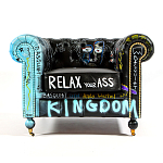 Кресло "Баския и Уорхол" Basquiat Warhol graffiti chair натуральная кожа варинант исполнения - 1 | Loft Concept в Екатеринбурге