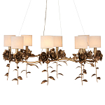 Люстра с каркасом в виде цветков розы и тканевыми абажурами Flowers and Fox Roses варинант исполнения - 1 | Loft Concept в Екатеринбурге