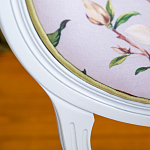 Стул светло-серый из натурального бука с изображением птиц и цветов Blooming Birds Red  варинант исполнения - 2 | Loft Concept в Екатеринбурге