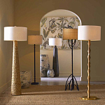 Торшер с цилиндрическим тканевым абажуром на каркасе волнистой формы Rotation варинант исполнения - 4 | Loft Concept в Екатеринбурге