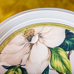 Стул светло-серый из натурального бука с изображением птиц и цветов Blooming Blue Birds варинант исполнения - 4 | Loft Concept в Екатеринбурге