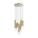 Люстра каскадная с 7-ю цилиндрическими плафонами из стекла Luminous Cylinders варинант исполнения - 4 | Loft Concept в Екатеринбурге