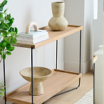 Консоль деревянной столешницей и полкой Wooden Table Top and Shelf варинант исполнения - 5 | Loft Concept в Екатеринбурге