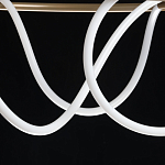 Люстра подвесная круглая золотого цвета с белыми изогнутыми световыми линиями Luke Lampco Tracer Lamp варинант исполнения - 9 | Loft Concept в Екатеринбурге