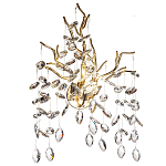 Бра с ветвистым каркасом и стеклянными подвесами цвет золото Golden Leaf Fall варинант исполнения - 1 | Loft Concept в Екатеринбурге