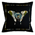 Подушка декоративная бабочка сине-зелёный орнамент Ikat Pattern варинант исполнения - 1 | Loft Concept в Екатеринбурге