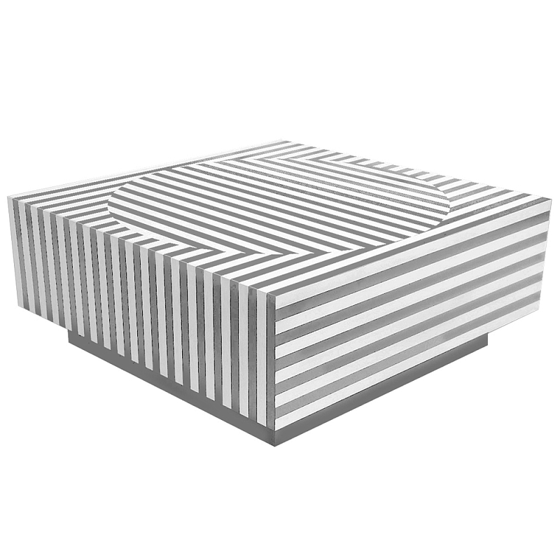 Большой журнальный Стол с инкрустацией Mandika Bone Inlay Coffee Table Серый Белый в Екатеринбурге | Loft Concept 