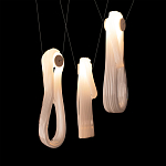 Подвесной светильник белого цвета с 3-мя изогнутыми плафонами Flow Loop варинант исполнения - 6 | Loft Concept в Екатеринбурге