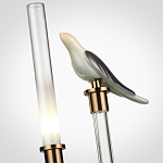 Настольная лампа с прозрачной трубкой и декоративной фигуркой птицы на бронзовой подставке Ganthea варинант исполнения - 4 | Loft Concept в Екатеринбурге