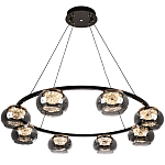 Люстра с круглыми плафонами из дымчато-серого стекла IONA Grey Glass Chandelier 8 варинант исполнения - 2 | Loft Concept в Екатеринбурге