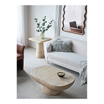 Столик кофейный кремового цвета с овальной столешницей и круглым основанием Cream Dalmen Table варинант исполнения - 9 | Loft Concept в Екатеринбурге