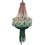 Люстра каплевидной формы с декором из круглых бусин Ombre Green Pink Chandelier варинант исполнения - 1 | Loft Concept в Екатеринбурге