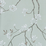 Обои ручная роспись Magnolia Canopy Original Colourway on Adam Grey dyed silk варинант исполнения - 2 | Loft Concept в Екатеринбурге