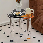 Дизайнерский журнальный стол с фигурной столешницей на 3-х прозрачных ножках Rahakif варинант исполнения - 3 | Loft Concept в Екатеринбурге