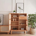 Комод с плетеными дверками и открытой нишей  с ящиком Dora Sideboard варинант исполнения - 1 | Loft Concept в Екатеринбурге