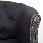 Кресло низкое в стиле прованс Черный Лен Louis French Armchair  варинант исполнения - 6 | Loft Concept в Екатеринбурге