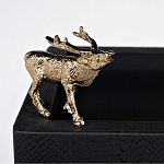 Стол сервировочный кожаный с декором в виде золотистой фигуркой лося Embodiment of Style варинант исполнения - 2 | Loft Concept в Екатеринбурге