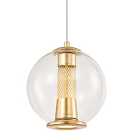 Подвесной светильник с плафоном в форме шара Inner Gleam Orb gold варинант исполнения - 1 | Loft Concept в Екатеринбурге