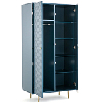 Шкаф двухдверный Scale Ornament Blue Wardrobe варинант исполнения - 3 | Loft Concept в Екатеринбурге