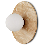 Бра в виде диска с плафоном из матового белого стекла Marble Glow варинант исполнения - 1 | Loft Concept в Екатеринбурге