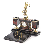 Настольный письменный набор из яшмы с часами в подарочной упаковке Manager Organizer варинант исполнения - 2 | Loft Concept в Екатеринбурге