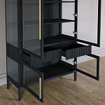 Витрина Primo со стеклянными фасадами и 2 ящиками Черный дуб варинант исполнения - 8 | Loft Concept в Екатеринбурге