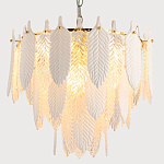 Люстра с декором из рельефного стекла в виде перьев Abelia Feather Chandelier 10 варинант исполнения - 3 | Loft Concept в Екатеринбурге