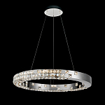 Люстра серебряная в форме кольца с мозаичным хрустальным оформлением Sparks of Crystal варинант исполнения - 3 | Loft Concept в Екатеринбурге