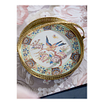 Блюдо фарфоровое с бронзовой ручкой Paradise Dish with Handle варинант исполнения - 4 | Loft Concept в Екатеринбурге