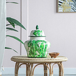 Ваза с зелёными листьями и крышкой Vase Green Leaves варинант исполнения - 5 | Loft Concept в Екатеринбурге