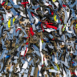 Ковер прямоугольный разноцветный из джинсовой одежды Zero Waste варинант исполнения - 2 | Loft Concept в Екатеринбурге