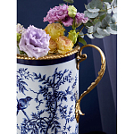 Ваза с бронзовыми ручками и синим цветочным узором Blue & White Ornament варинант исполнения - 6 | Loft Concept в Екатеринбурге