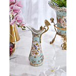 Кувшин с цветочным рисунком и бронзовой ручкой Blue Garden варинант исполнения - 6 | Loft Concept в Екатеринбурге