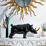 Статуэтка черный носорог с золотыми рогами Golden Horned Black Rhino варинант исполнения - 4 | Loft Concept в Екатеринбурге