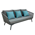 Диван трехместный уличный серый Gray Fiber варинант исполнения - 1 | Loft Concept в Екатеринбурге