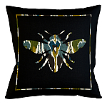 Подушка декоративная пчела сине-зелёный орнамент Ikat Pattern варинант исполнения - 1 | Loft Concept в Екатеринбурге