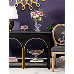 Чаша из прозрачного стекла на бронзовых ножках в виде стрекоз Eden Garden варинант исполнения - 5 | Loft Concept в Екатеринбурге